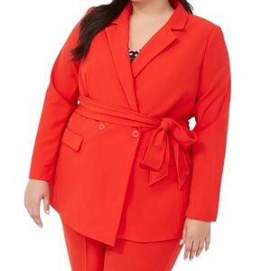 Lane Bryant Women's Redish/Orange Color Belted Blazer.  Size 18 NWT.